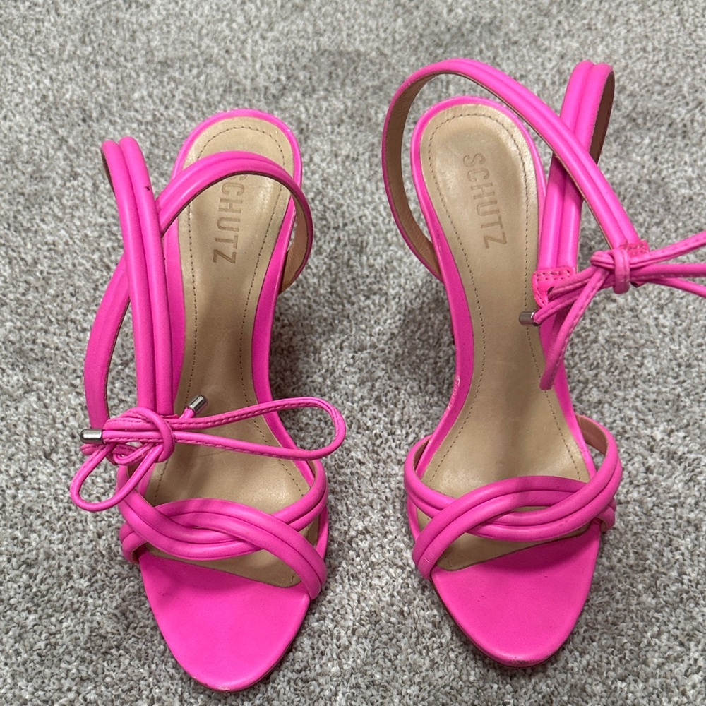 Schutz Fuchsia Strappy Heels